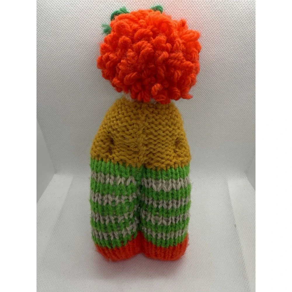 Vintage‎ Handmade Knit Doll Folk Art Yarn Hair Stuffed Retro Kitsch 60s 70s